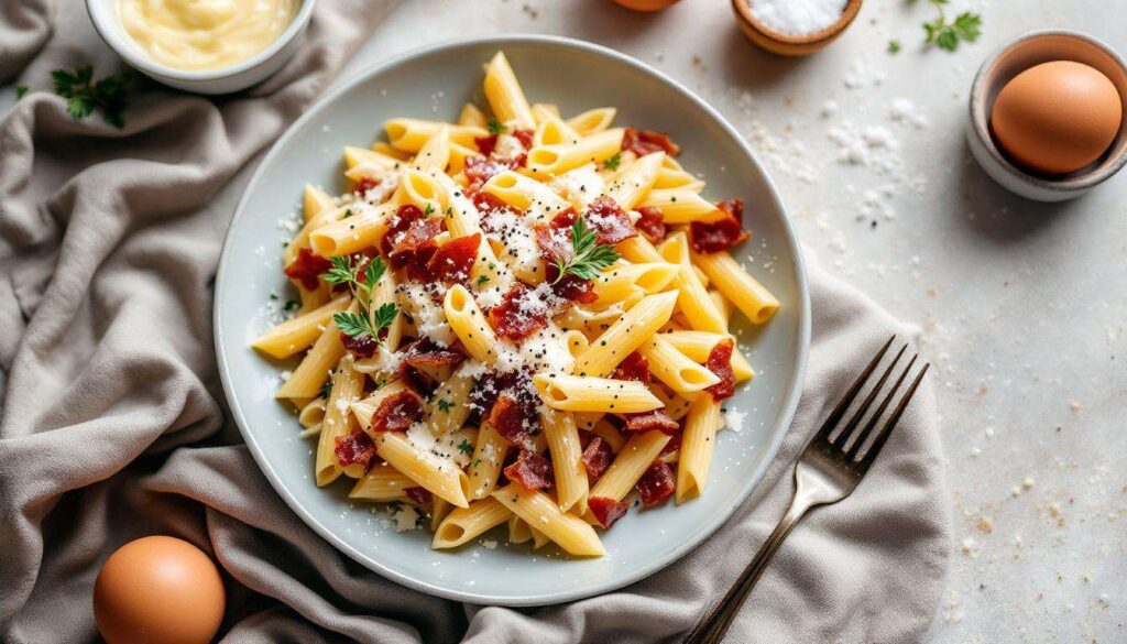 Carbonara-Auflauf ohne Sahne: Das Original-Rezept in Auflaufform