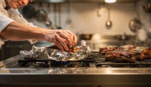 Alufolie beim Braten: Dieser Profi-Trick macht Fleisch gleichmäßig knusprig