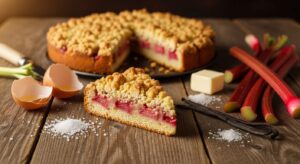 Rhabarber-Streuselkuchen: Das Rezept, das in deutschen Backstuben Tradition hat