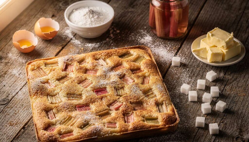 Rhabarberkuchen vom Blech: Dieses Rezept gelingt auch Backanfängern beim ersten Mal