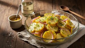 Kartoffelsalat wie bei Oma, mit diesem Trick wird die Brühe richtig aufgesogen