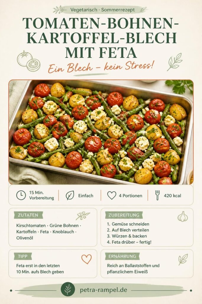 Tomaten-Bohnen-Kartoffel-Blech mit Feta auf Pinterest merken